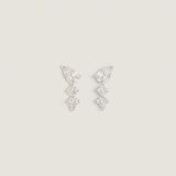 Kinn - Jules Mixed Diamond J - Hoop Earrings White Gold