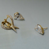 Kinn - June Pear Diamond Stud Earrings