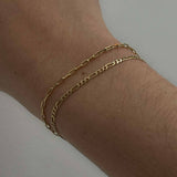 Kinn - Kyle Figaro & Micro Link Chain Bracelet Stack