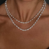 Kinn - Petite Puffed Mariner Chain Necklace Silver