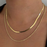 Kinn - Carter Herringbone & Rope Chain Necklace Stack