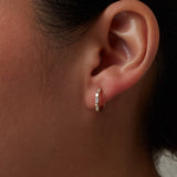 Kinn - Ellie Baguette Huggie Earrings Diamond
