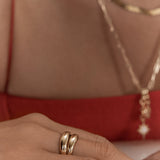 Kinn - Dare To Love Double Dome Ring Gold