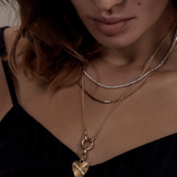 Kinn - Ribbed Heart Pendant Diamond