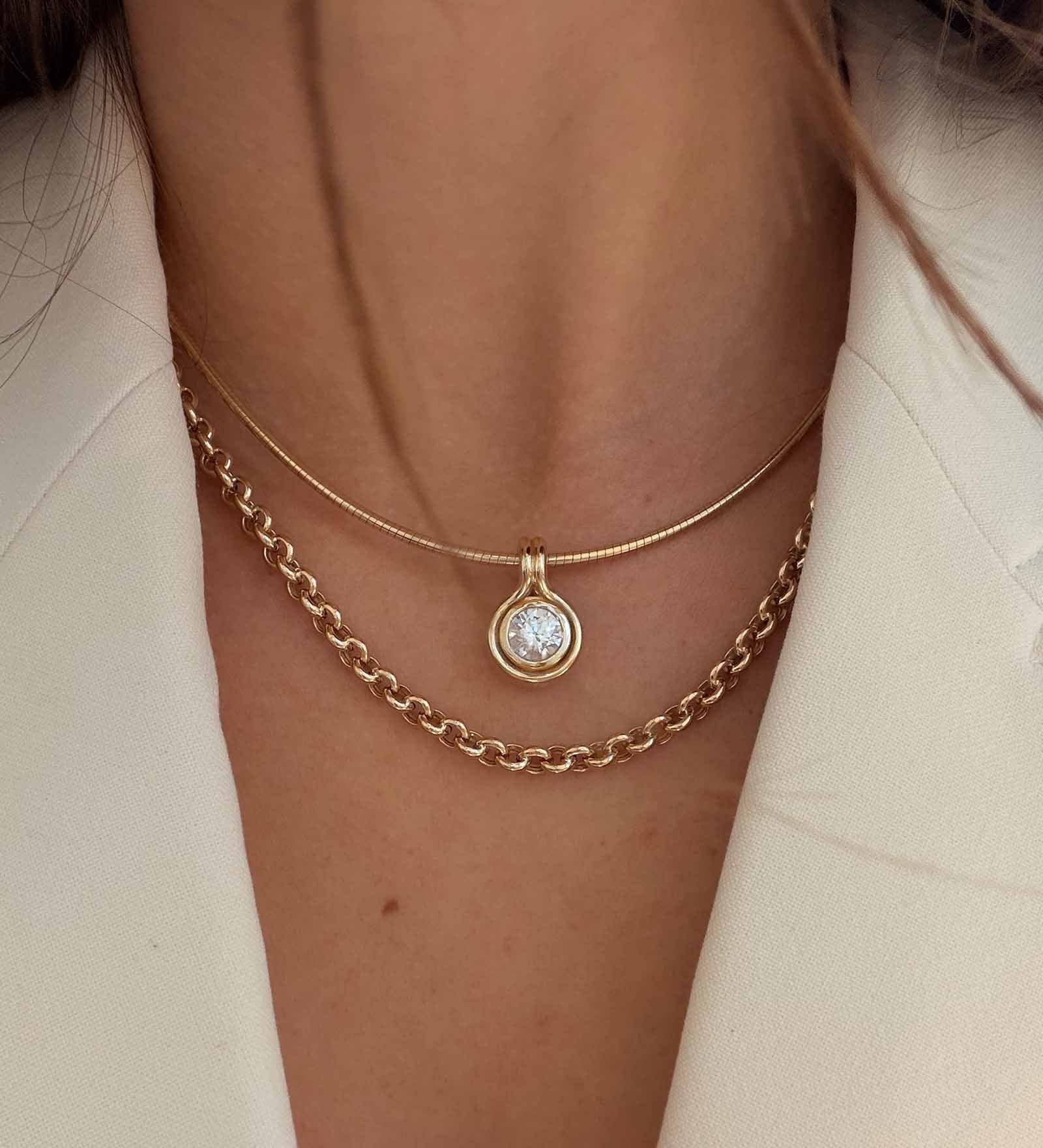 Kinn - Jody Round Diamond Pendant Necklace