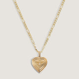 Kinn - Ribbed Maison Heart Locket Necklace Diamond