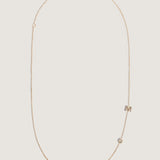 Kinn - Asymmetrical Single Initial Necklace Diamond