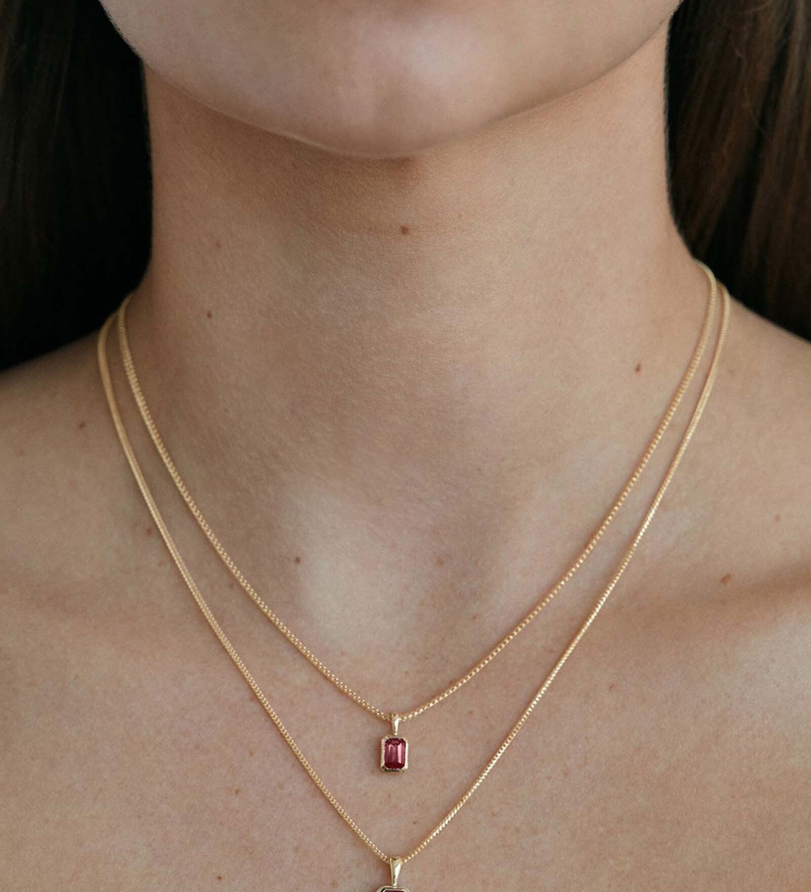 Kinn - Lyra Emerald Cut Pendant Ruby