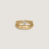 Kinn - Classic Hollow Dome & Marquise Diamond Ring Stack