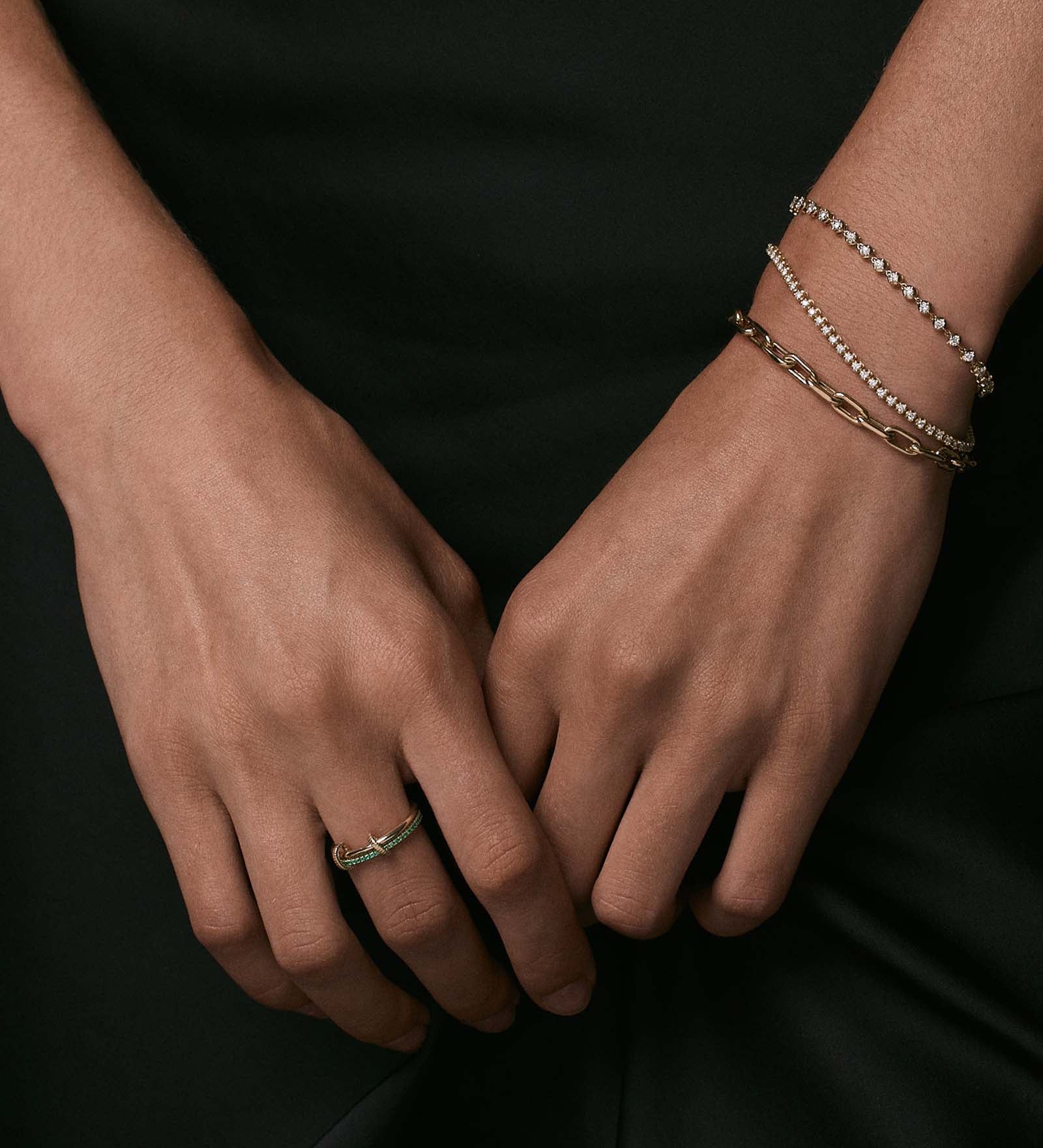 Kinn - Martina Linked Bezel Tennis Bracelet