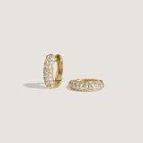 Kinn - Pavé Dome Huggie Earrings Diamond
