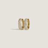 Kinn - Pavé Dome Huggie Earrings Diamond
