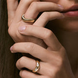 Kinn - Demi Coil Ribbed Band Ring