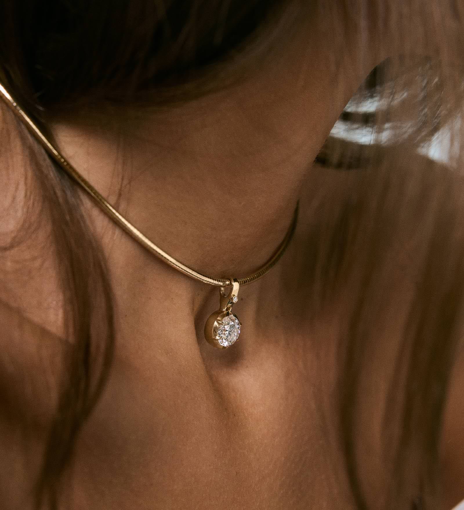 Kinn - Madeleine 2.5ct Diamond Round Pendant Necklace