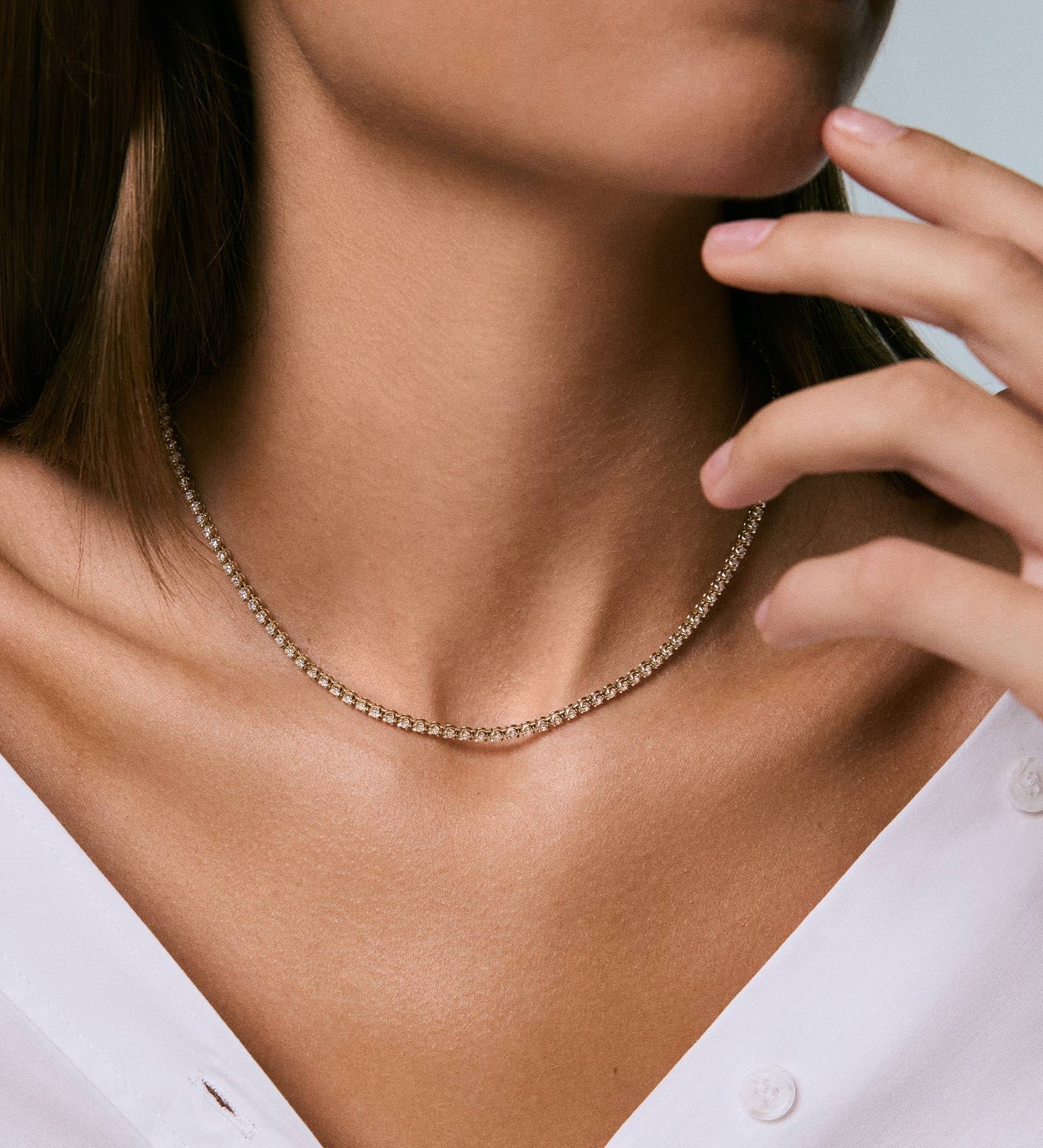 Kinn - Madison Diamond Tennis Necklace Yellow Gold