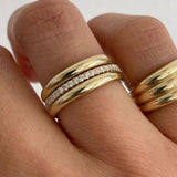 Kinn - Pauline Ellipse & Dahlia Pavé Diamond Ring Stack