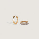 Kinn - Petite & Pavé Diamond Huggie Earring Stack