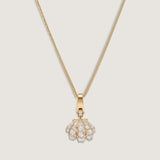 Kinn - Pavé Diamond Shell Charm Necklace