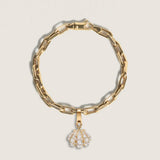 Kinn - Pavé Diamond Shell Charm Bracelet