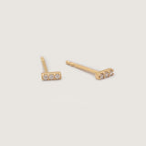 Kinn - Penelope Bar Stud Earrings Diamond