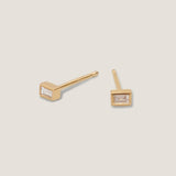 Kinn - Naomi Baguette Stud Earrings Diamond