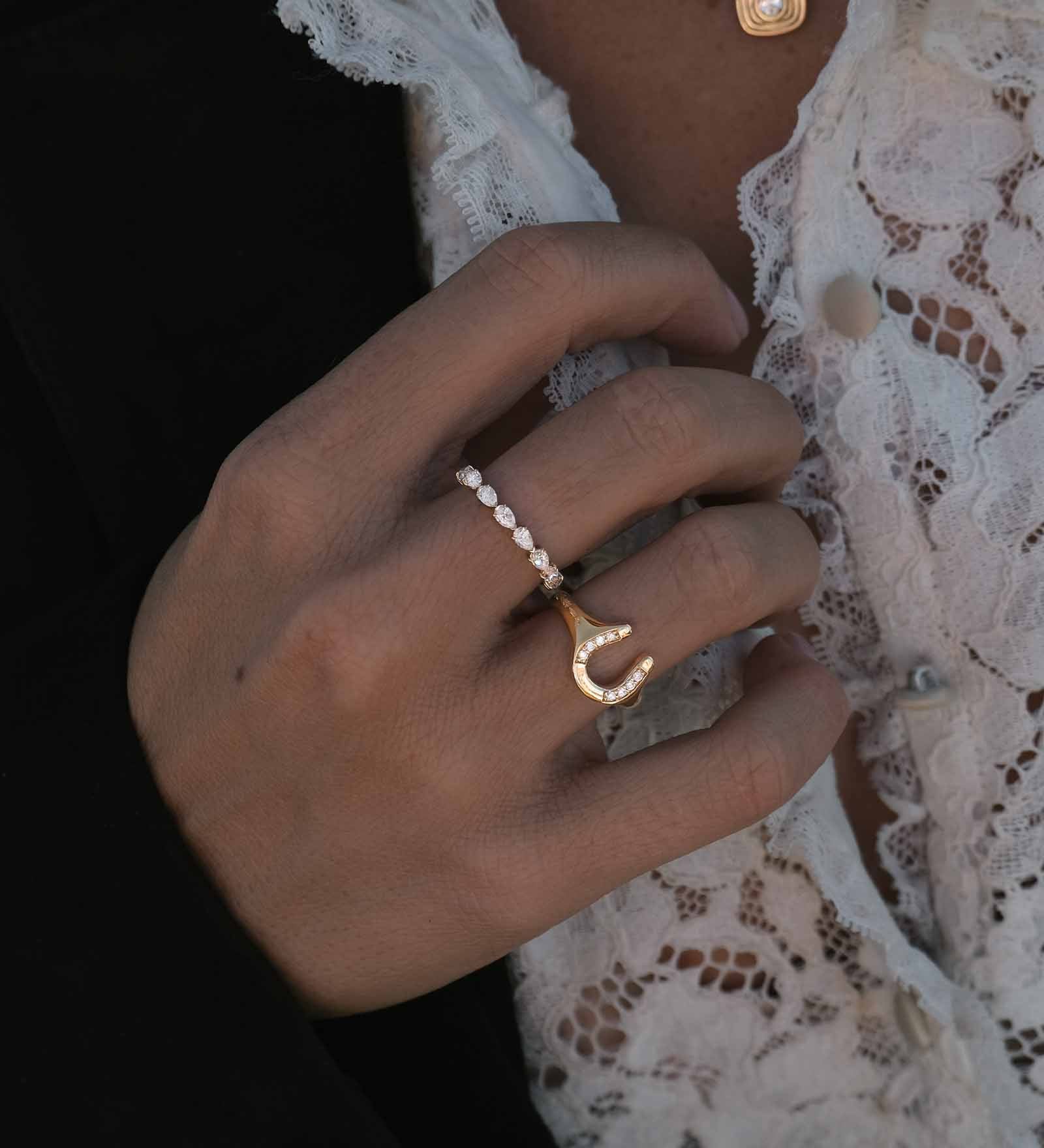 Kinn - Petite Pear Diamond Eternity Ring