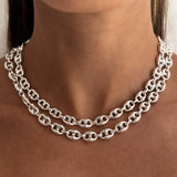 Kinn - Puffed Mariner Chain Necklace Silver