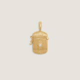 Kinn - Relic Ribbed Locket Necklace Ruby
