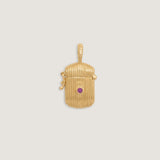 Kinn - Relic Ribbed Locket Pendant Amethyst