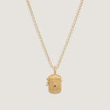 Kinn - Relic Ribbed Locket Necklace Alexandrite