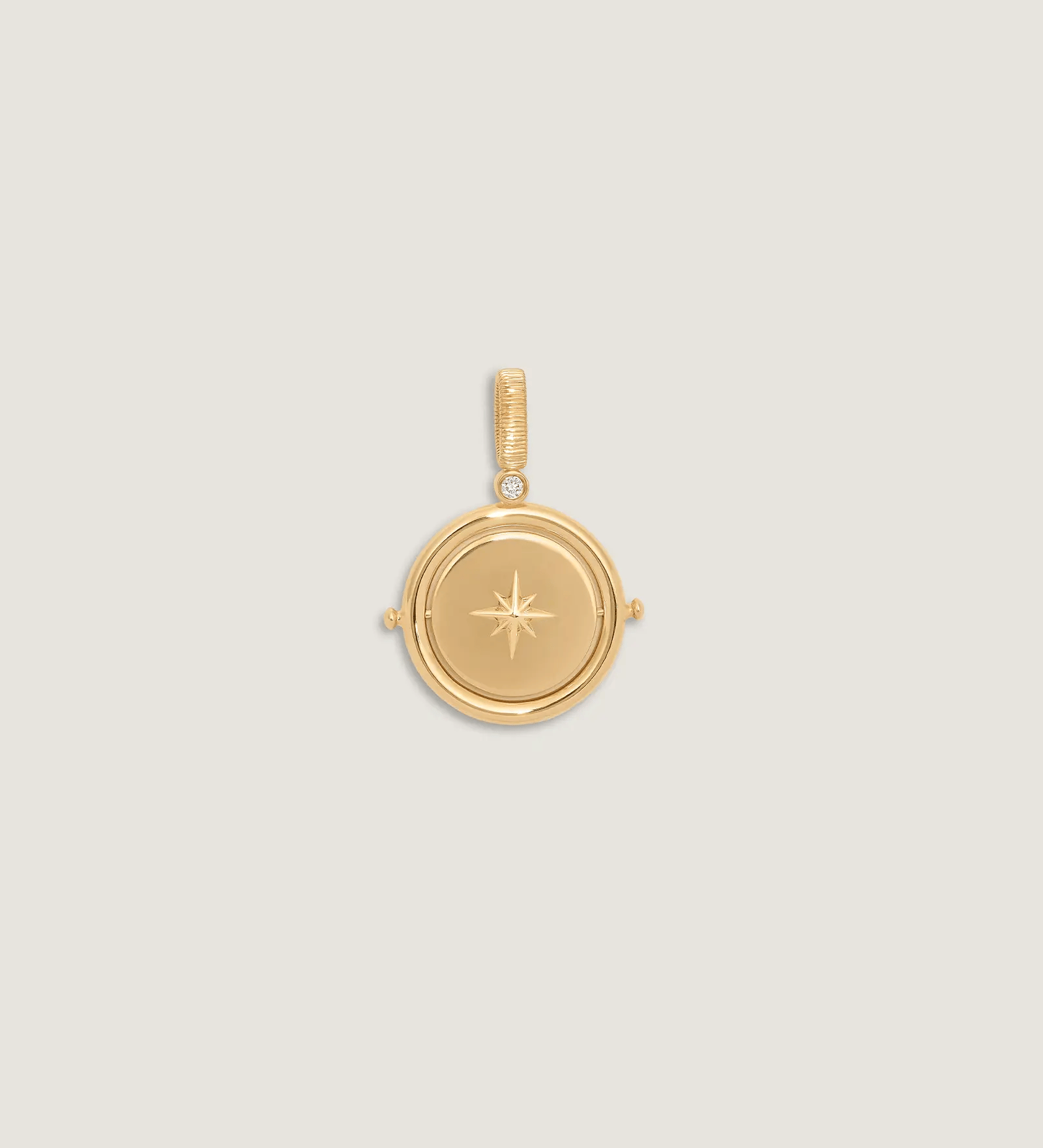 Kinn - Round North Star Birthstone Pendant Blue Topaz