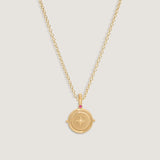 Kinn - Round North Star Birthstone Necklace Pink Tourmaline