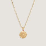 Kinn - Round North Star Birthstone Necklace Ruby