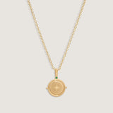 Kinn - Round North Star Birthstone Necklace Emerald