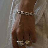 Kinn - Puffed Mariner Chain Bracelet Silver