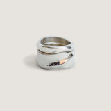 Kinn - Athena Sculptural Ring Stack Silver
