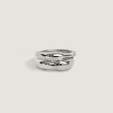 Kinn - Petite Hera Sculptural Ring Stack Silver