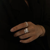 Kinn - Athena Sculptural Ring Stack Silver