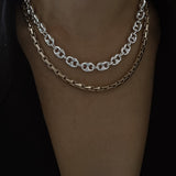 Kinn - Puffed Mariner Chain Necklace Silver