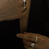 Kinn - Petite Hera Sculptural Ring Stack Silver