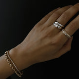 Kinn - Petite Hera Sculptural Ring Stack Silver