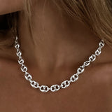 Kinn - Puffed Mariner Chain Necklace Silver
