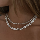 Kinn - Puffed Mariner Chain Necklace Silver
