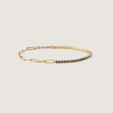 Kinn - Coco Round Tennis Link Bracelet Blue Sapphire
