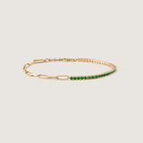 Kinn - Coco Round Tennis Link Bracelet Emerald