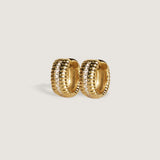 Kinn - Solis Ribbed Pavé Diamond Hoop Earrings