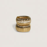 Kinn - Solis Ribbed Pavé Diamond Earrings