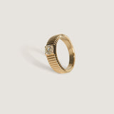 Kinn - Solis Ribbed Ring Round Diamond 0.5 Carat