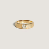 Kinn - Solis Ribbed Ring Round Diamond 0.5 Carat