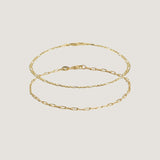 Kinn - Kyle Figaro & Micro Link Chain Bracelet Stack